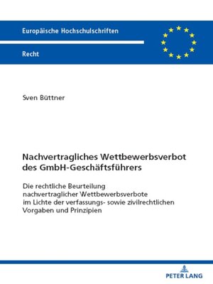 cover image of Nachvertragliches Wettbewerbsverbot des GmbH-Geschaeftsfuehrers